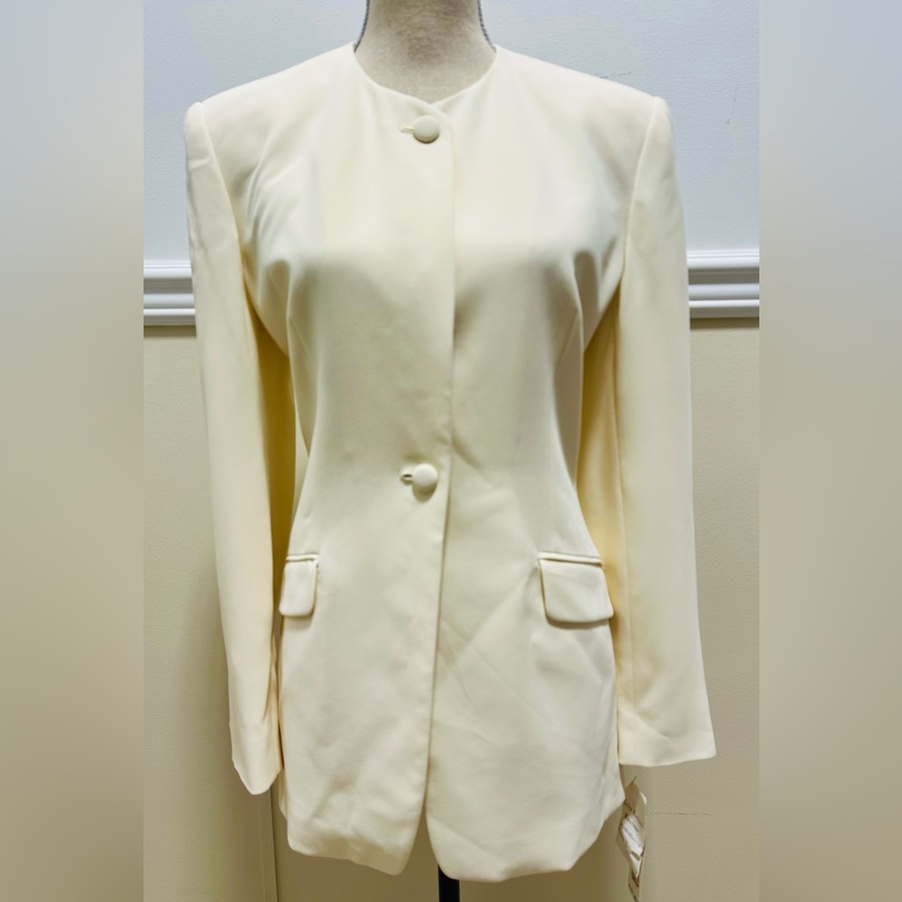 Jones New York Cream Blazer Jacket 8 Career Business Office Work Classic $200